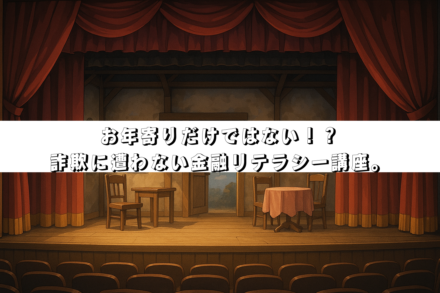 お年寄りだけではない!?詐欺に遭わない金融リテラシー講座。